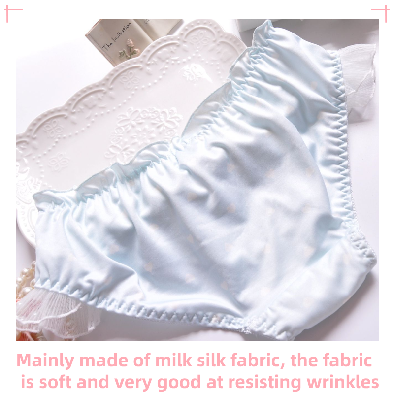 Cute Printed Ruffled Milk Silk Briefs Underwear for Stylish Young Girls 10