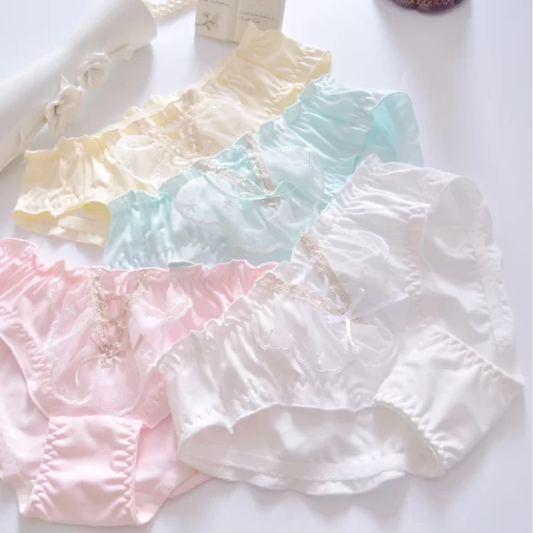 Japanese Sweet Style Cotton Ruffled Comfort Teen Panties Underwear 1