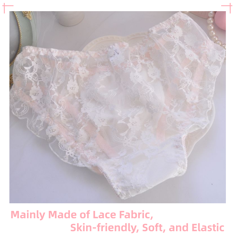 Lace Hipster Sheer Panties with A Cute Bow and Transparent Embroidery for Women 6