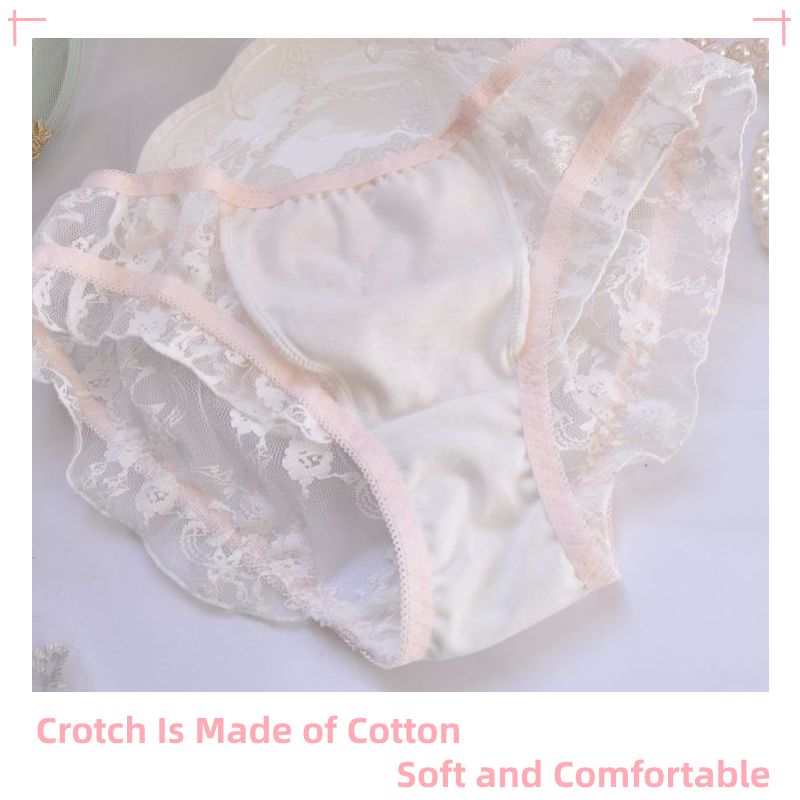 Lace Hipster Sheer Panties with A Cute Bow and Transparent Embroidery for Women 8