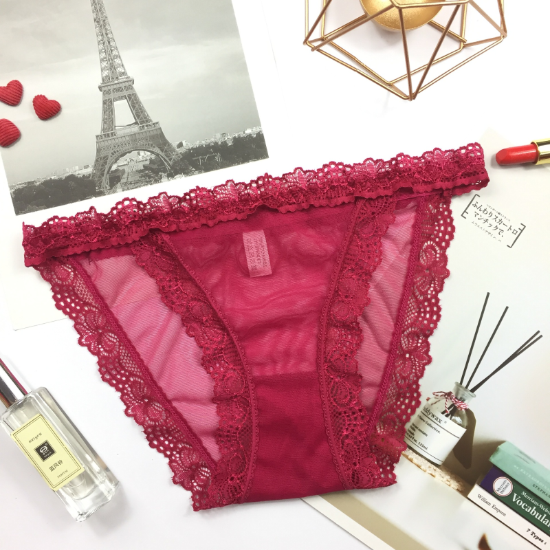 Sexy Low Waist Transparent Lace Mesh Cheeky Panties 10