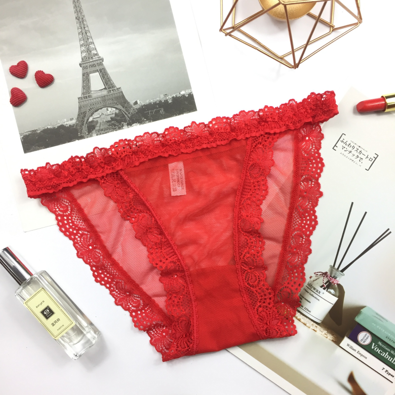 Sexy Low Waist Transparent Lace Mesh Cheeky Panties 11