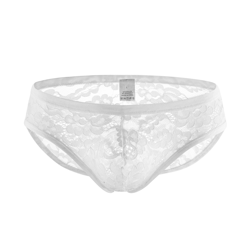 Skin friendly Lace See Through Hipster Breathable Low Rise Men's Panties 27