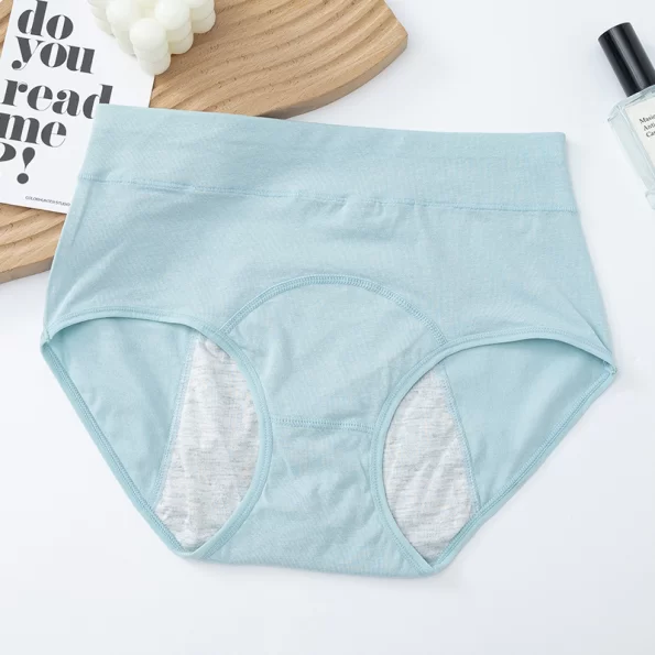 Solid Color High Waist Front and Back Leak Proof Women's Period Panties Underwear 5