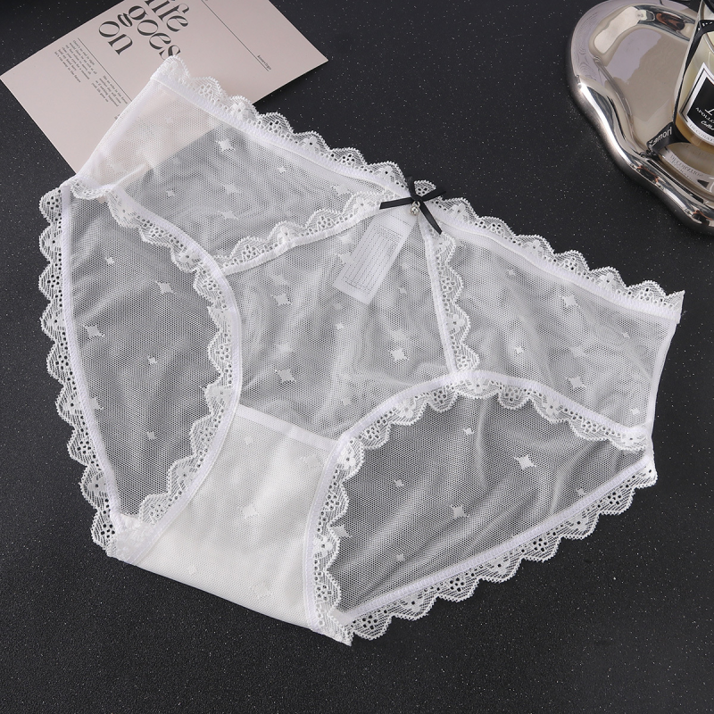 Sweet Light Luxury Hip Wrap See Through Lace Women's Panties Underwear 9