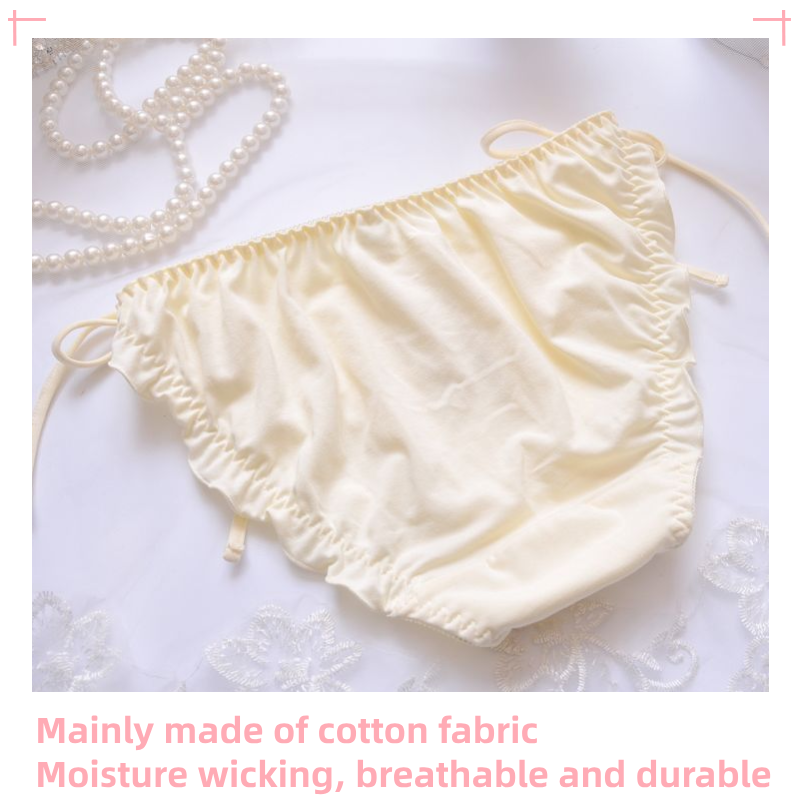 Women's Hipster Cotton Panties with Side Ties and Bow Decorations 11