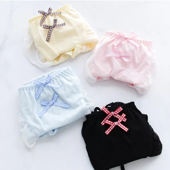 Women's Hipster Cotton Panties with Side Ties and Bow Decorations 2