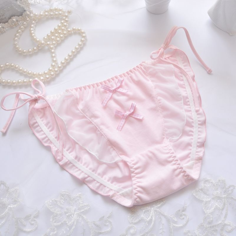 Women's Hipster Cotton Panties with Side Ties and Bow Decorations 5