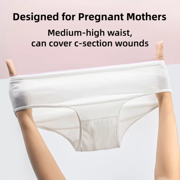 5 Pack Mid Rise Cotton Disposable Underwear for Pregnant Women 1