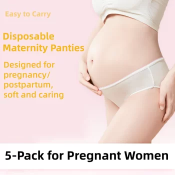 5 Pack Mid Rise Cotton Disposable Underwear for Pregnant Women 2