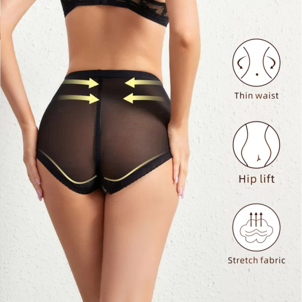 Chic and Sexy Sheer Mesh Hip Lifting Shapewear Panties with Feminine Allure 6