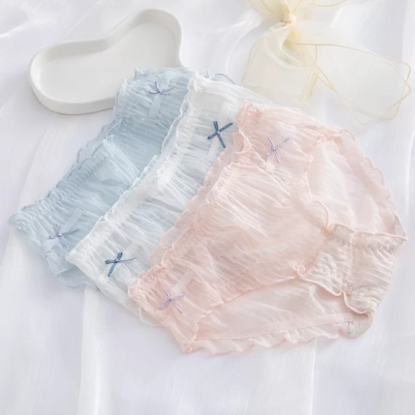 Cute Japanese Style Transparent Lace Women's Panties 11