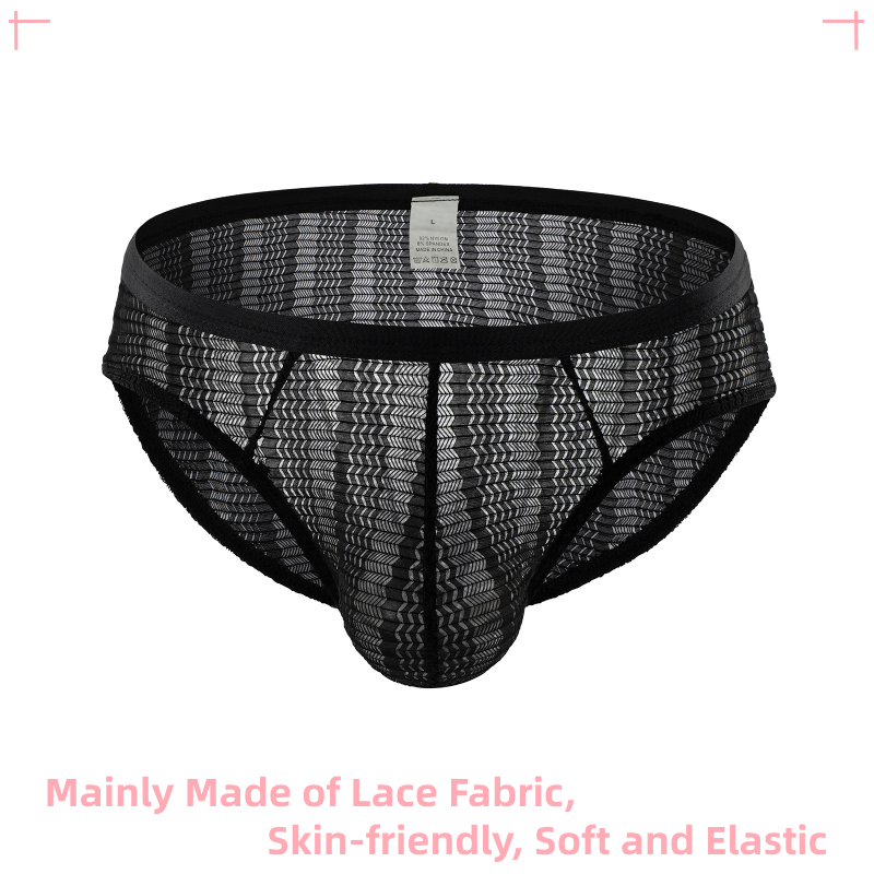 Glamorous and Sexy Hipster See Through Lace Men's Panties 9