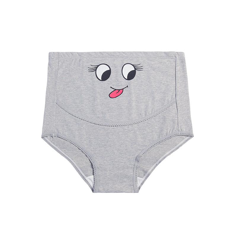 Pure Cotton High Waist Adjustable Belly Support Maternity Panties with Cute Cartoon Designs 5