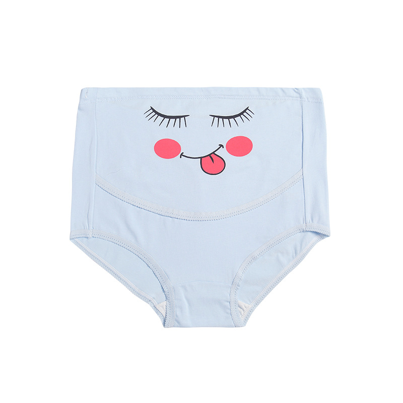 Pure Cotton High Waist Adjustable Belly Support Maternity Panties with Cute Cartoon Designs 7