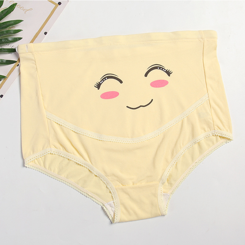 Pure Cotton High Waist Adjustable Belly Support Maternity Panties with Cute Cartoon Designs 8