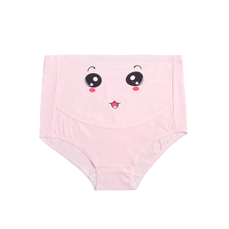 Pure Cotton High Waist Adjustable Belly Support Maternity Panties with Cute Cartoon Designs 9