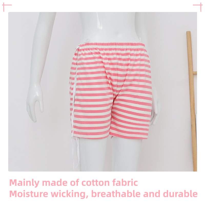 Women's High Waisted Striped Cotton Adaptive Panties With Adjustable Side Ties (Available in Plus Sizes) 7