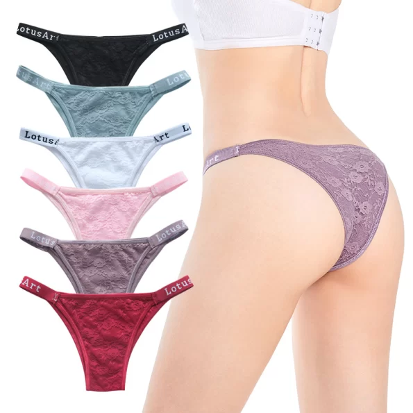 Charming Lace Low Rise Women’s Brazilian Panties with a Pure Cotton Crotch 11