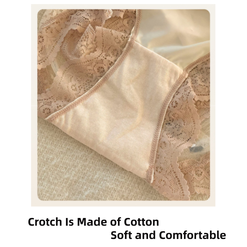 Chic Lace Hollow Out Breathable French Cut Panties 2