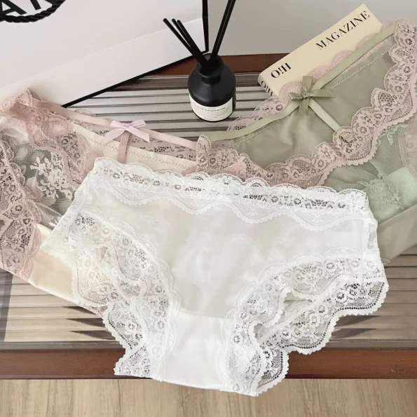 Chic Lace Hollow Out Breathable French Cut Panties 7