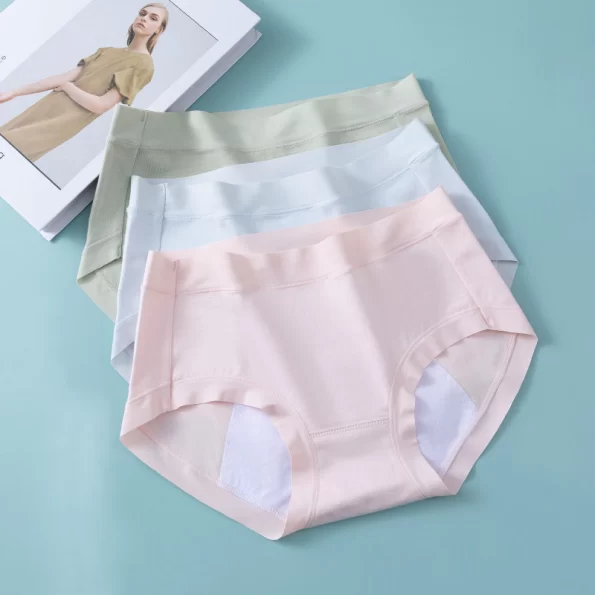 Comfortable Mid Waist Pure Cotton Leak Proof Menstrual Period Panties for Women 9