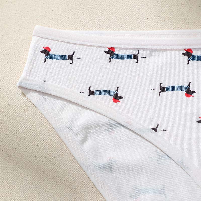 Comfortable Women's Mid Rise Cheeky Panties with Adorable Puppy Print 6