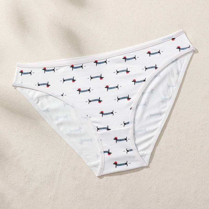 Comfortable Women's Mid Rise Cheeky Panties with Adorable Puppy Print 8