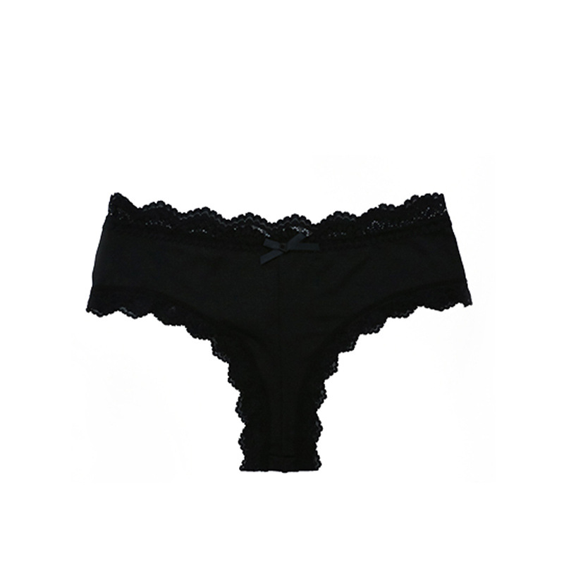 Sexy Lace Waist Pure Cotton Crotch Cheeky Brazilian Panties for Women 4