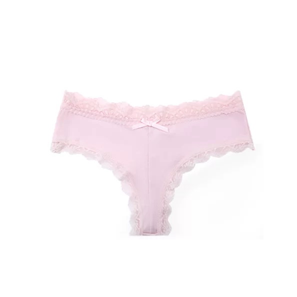 Sexy Lace Waist Pure Cotton Crotch Cheeky Brazilian Panties for Women 5