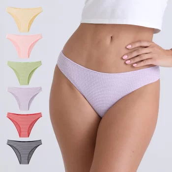 Soft and Comfortable Low Rise Women's Brazilian Panties with Vibrant Stripes 8