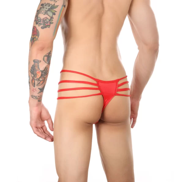 Sexy Low Rise Leather Men's Thong Panties with Zipper for Bold Style 11