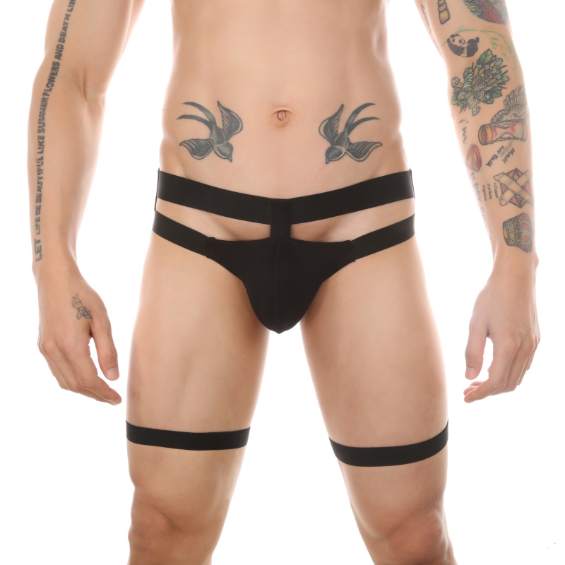 Sexy Low Rise Leather Men's Thong Panties with Zipper for Bold Style 8